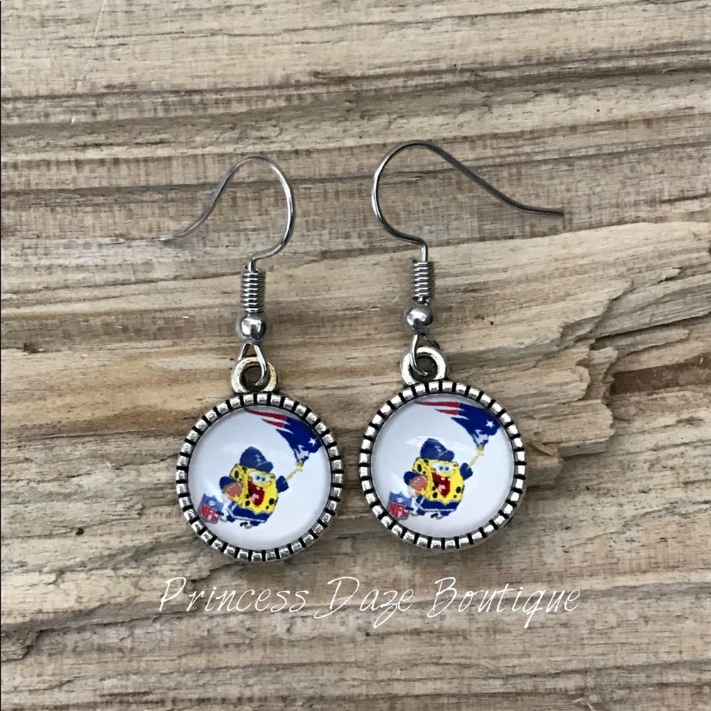 New England Patriots Football Dangle Earrings‎